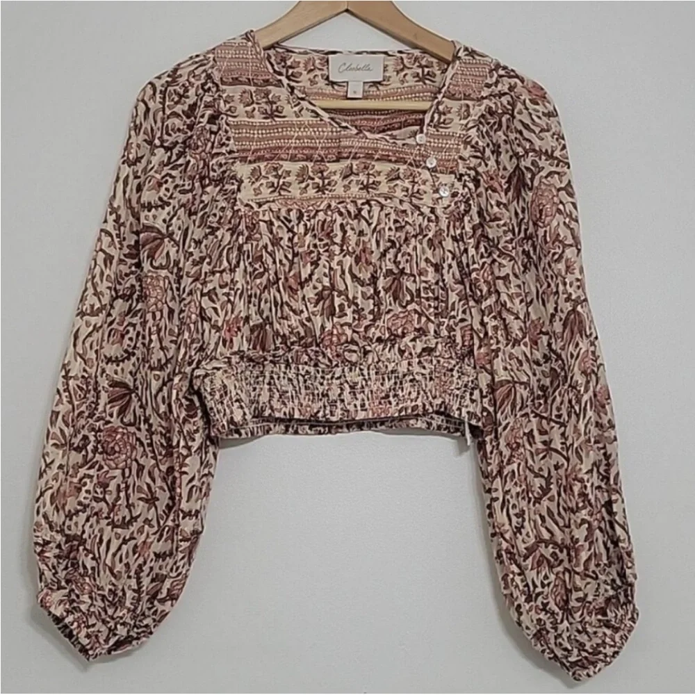 Cleobella Floral Smocked Crop Top - Picture 2 of 12